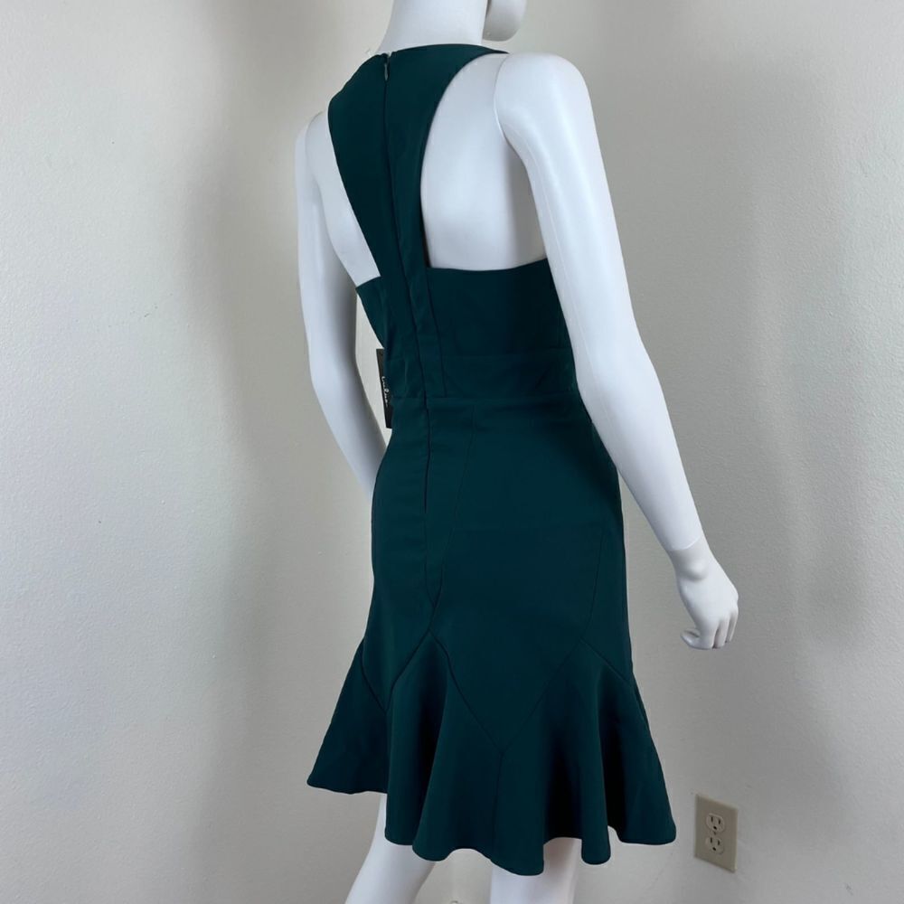 Lulus Sweet Expectation Women Size S Green Ruffle Peplum Bodycon Mini NEW Dress - Picture 9 of 17